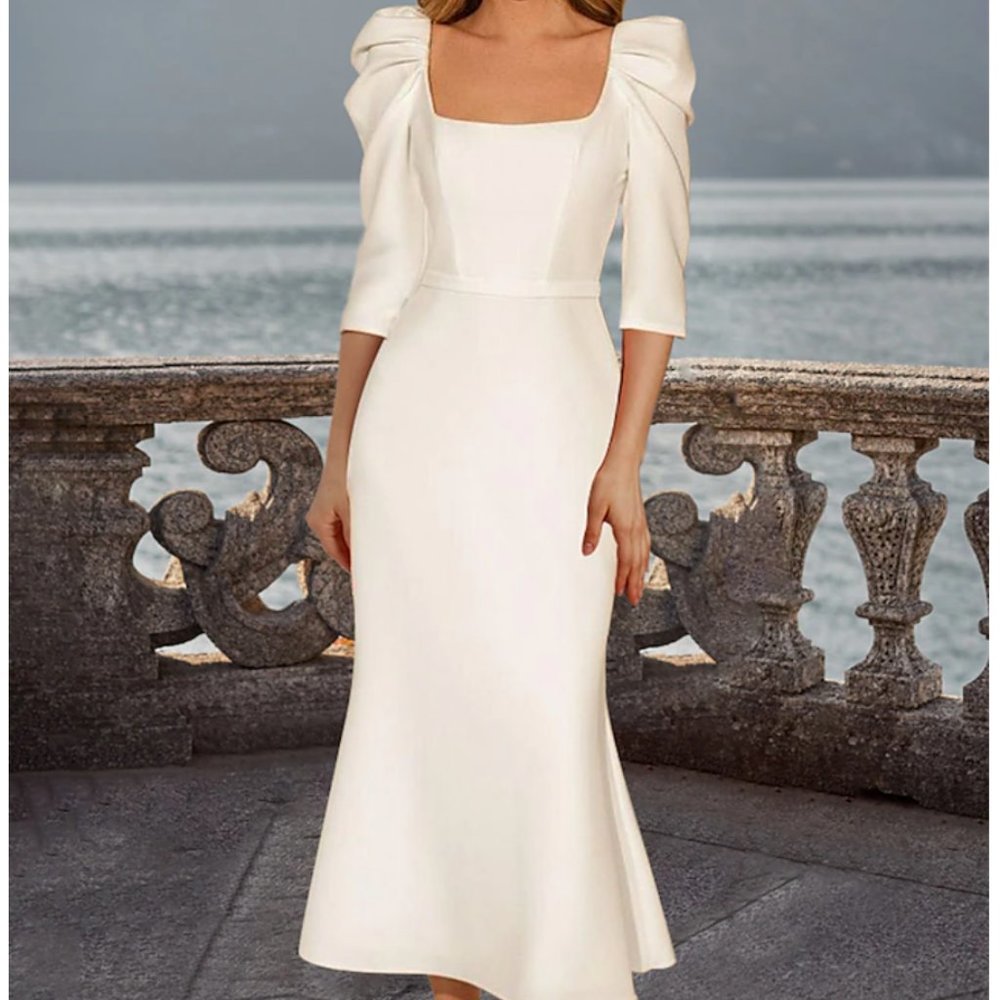 BRAND NEW never worn reception Vintage Simple Ivory Dress